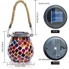 Solar Lights |   Wholesale Solar Outdoor Mosaic Lantern Solar Lights Hanging Lanterns Waterproof Table Lamp Mosaic Night Light For Garden Patio Party Oval blue square LED Lighting Oval blue square