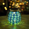 Solar Lights |   Wholesale Solar Outdoor Mosaic Lantern Solar Lights Hanging Lanterns Waterproof Table Lamp Mosaic Night Light For Garden Patio Party Oval blue square LED Lighting Oval blue square