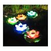 Solar Lights |   Wholesale Solar Powered LED Flower Light Lotus Shape Floating Pond Garden Pool Lamp white LED Lighting Solar Lights