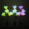 Solar Lights |   Wholesale Solar Powered Light Magnolia Flower Shape 4 LEDS Garden Lighting Outdoor Landscape Light pink color white light LED Lighting Pink color white light