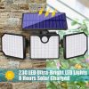 Solar Lights |   Wholesale Solar Security Lights 3 Heads Adjustable Ip65 Waterproof 90000lm High Brightness Motion Sensor Flood Light black LED Lighting Black