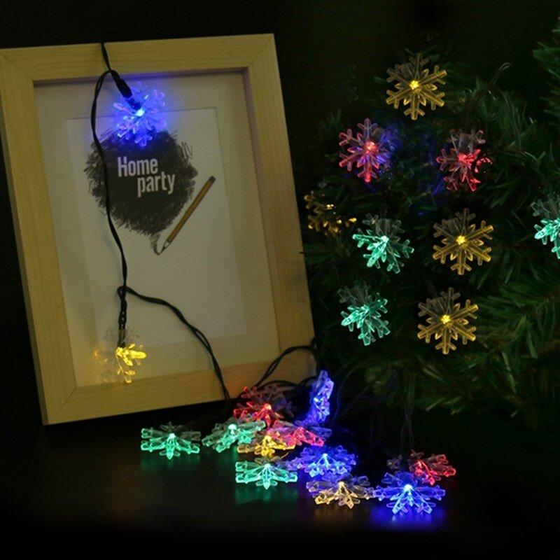 Solar Lights |   Wholesale Solar String Lights,20 LED 15 Feet Snowflake Solar Powered String Lights  Warm White LED Lighting Solar Lights