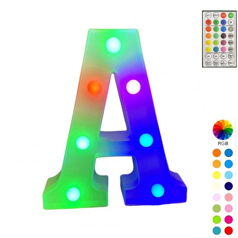 Special LED Lights |   Wholesale LED Letter Lights With Remote Control 16-color Luminous Letter Lamp Bar Sign Night Light For Wedding Party Christmas Decor A LED Lighting A