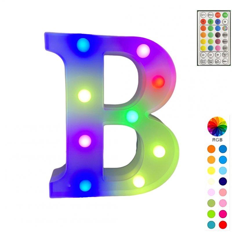 Special LED Lights |   Wholesale LED Letter Lights With Remote Control 16-color Luminous Letter Lamp Bar Sign Night Light For Wedding Party Christmas Decor B LED Lighting B