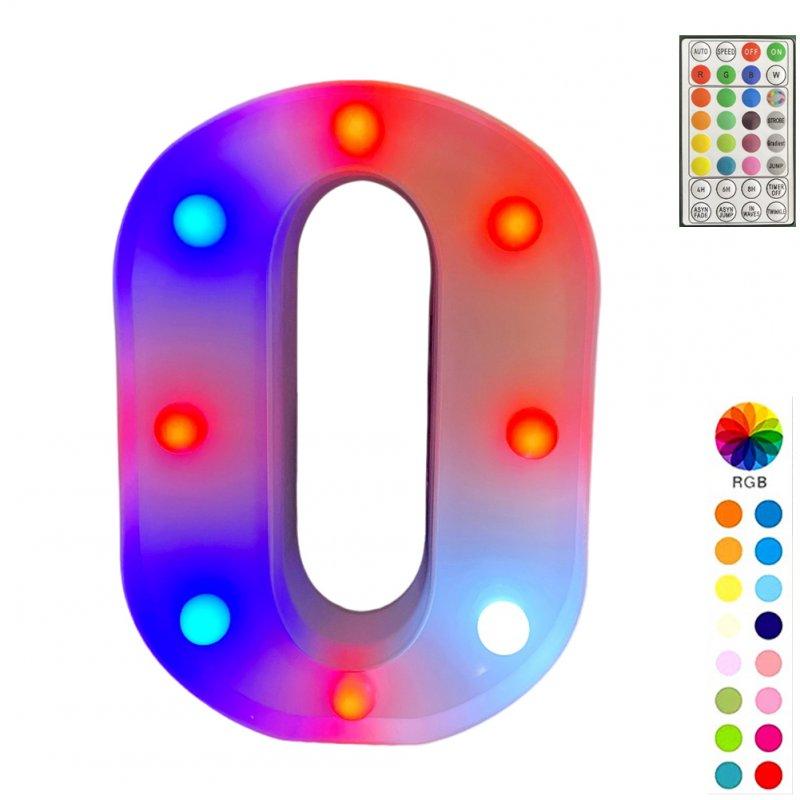 Special LED Lights |   Wholesale LED Letter Lights With Remote Control 16-color Luminous Letter Lamp Bar Sign Night Light For Wedding Party Christmas Decor O LED Lighting O