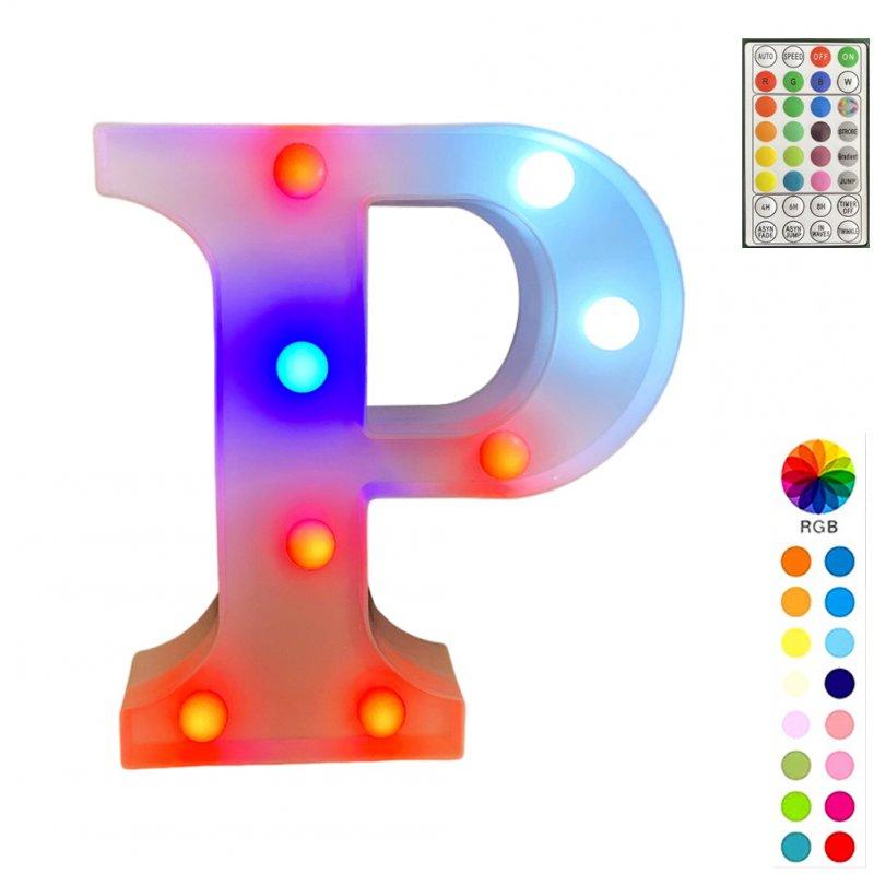 Special LED Lights |   Wholesale LED Letter Lights With Remote Control 16-color Luminous Letter Lamp Bar Sign Night Light For Wedding Party Christmas Decor P LED Lighting P