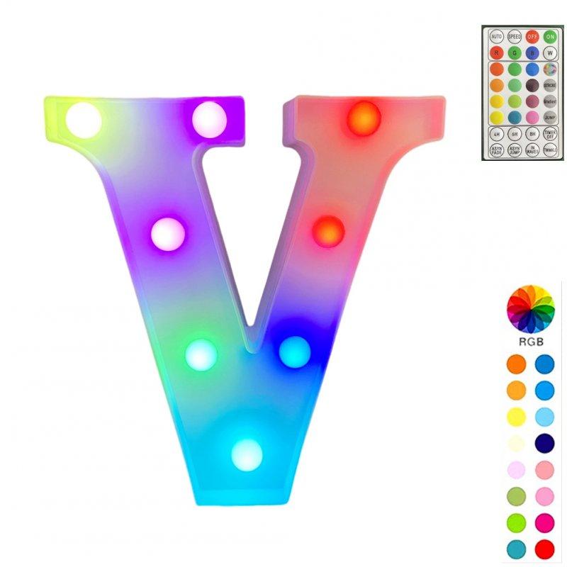 Special LED Lights |   Wholesale LED Letter Lights With Remote Control 16-color Luminous Letter Lamp Bar Sign Night Light For Wedding Party Christmas Decor V LED Lighting Special LED Lights