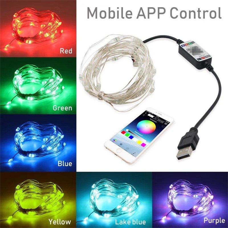 Special LED Lights |   Wholesale LED String Lights 2700K 25lm Adjustable Brightness Speed APP Control Fairy Lights For Christmas Party Wedding Decoration 20 meters 200 lights LED Lighting 20 meters 200 lights