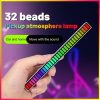 Special LED Lights |   Wholesale Metal Led Symphony Rhythm  Light Rgb Sound Control Atmosphere Strip Lamp Stress Relief Desktop Party Decoration (usb Charging) Black rechargeable LED Lighting Black rechargeable