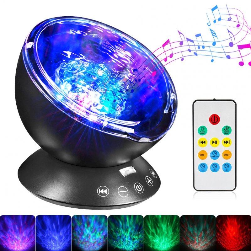 Special LED Lights |   Wholesale Ocean Wave Projector LED Night Light with Music Player Remote Control Lamp RGB_black LED Lighting RGB + Black