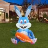 Special LED Lights |   Wholesale Outdoor Easter  Inflatable  Model 1.2m Easter Cartoon Rabbit-shaped Led Lights For Party Yard Lawn Garden Holiday Venue Layout EU Plug LED Lighting EU plug