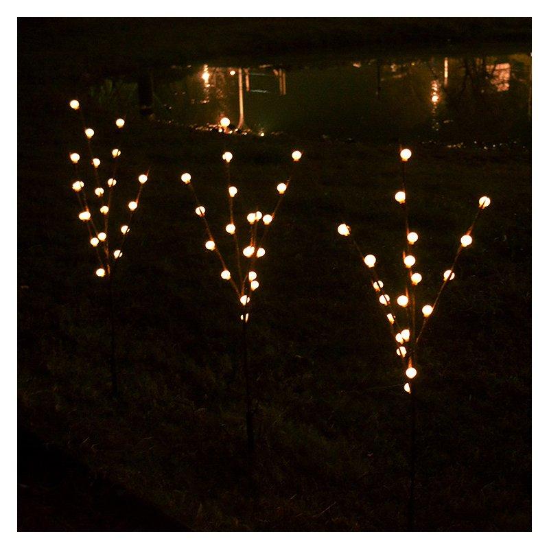 Solar Lights |   Wholesale LED 3 in 1 Solar Waterproof Tree Branch Shape Ball Light Decor Lamp for Wedding Party Festival warm light LED Lighting Solar Lights