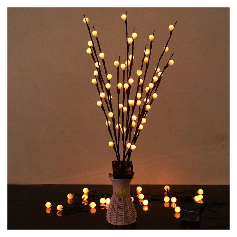 Solar Lights |   Wholesale LED 3 in 1 Solar Waterproof Tree Branch Shape Ball Light Decor Lamp for Wedding Party Festival warm light LED Lighting Solar Lights