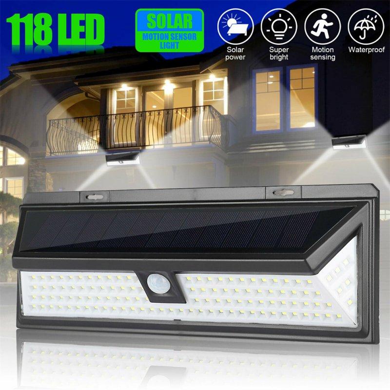 Solar Lights |   Wholesale 118 Led Solar Lamp 3 Modes Super Bright Ip65 Waterproof Outdoor Garden Patio Pir Motion Sensor Wall Light 118LED Solar Lamp LED Lighting 118LED Solar Lamp