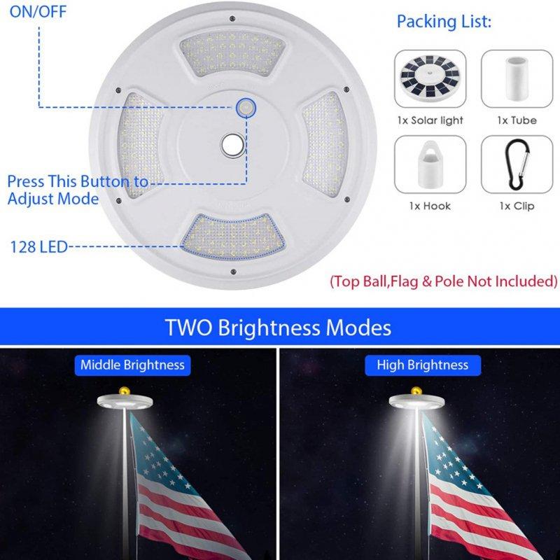 Solar Lights |   Wholesale 128led Solar Flagpole Light Built-in 2600mah Battery Energy Saving High Brightness Outdoor Flag Pole Lamp LED Lighting 128LED Flagpole Light