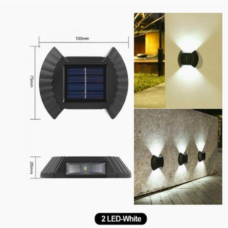 Solar Lights |   Wholesale 4pcs Led Outdoor Solar Lamp Intelligent Sensor Waterproof Automatic Garden Decorative Light Wall Lamp 2LED [white light] LED Lighting 2LED [white light]