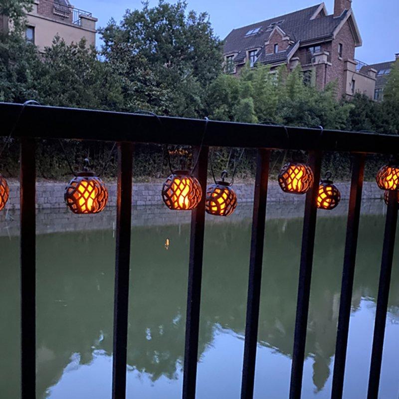 Solar Lights |   Wholesale Outdoor Solar String Lights With Flickering Flame Waterproof Hanging Globe Decorative Lights For Garden Backyard String Light LED Lighting Solar Lights