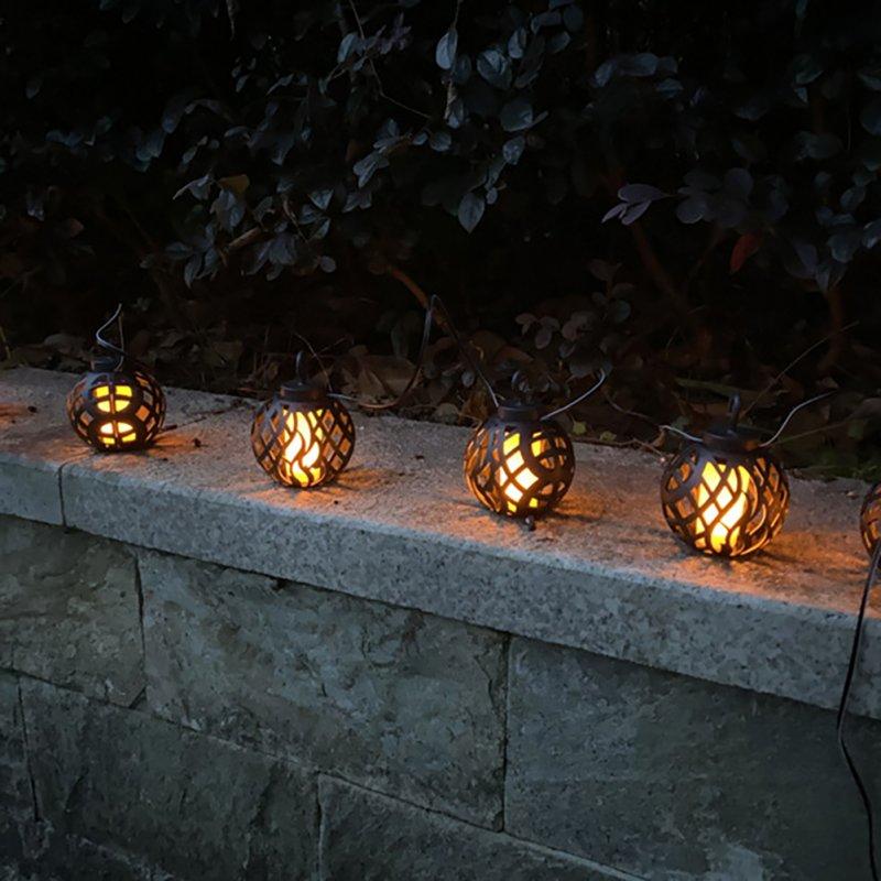 Solar Lights |   Wholesale Outdoor Solar String Lights With Flickering Flame Waterproof Hanging Globe Decorative Lights For Garden Backyard String Light LED Lighting Solar Lights