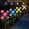 Solar Lights |   Wholesale Solar 5 Heads Rose Lamp Outdoor Waterproof Simulation Rose Flower Lawn Decorative Lamp For Garden Yard Patio Decoration pink LED Lighting Pink