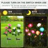 Solar Lights |   Wholesale Solar 5 Heads Rose Lamp Outdoor Waterproof Simulation Rose Flower Lawn Decorative Lamp For Garden Yard Patio Decoration pink LED Lighting Pink