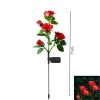 Solar Lights |   Wholesale Solar 5 Heads Rose Lamp Outdoor Waterproof Simulation Rose Flower Lawn Decorative Lamp For Garden Yard Patio Decoration pink LED Lighting Pink