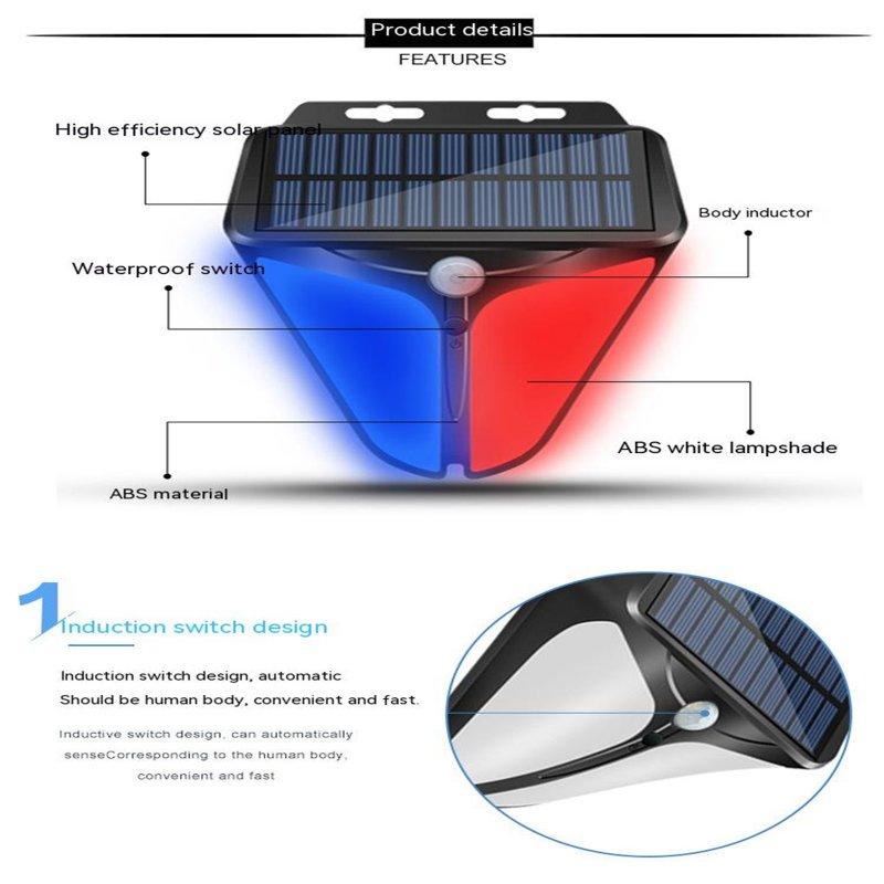 Solar Lights |   Wholesale Solar Warning Light Human Body Sensor For Orchards Ranches Fish Ponds Factories Courtyards Villas Warehouses black LED Lighting Black