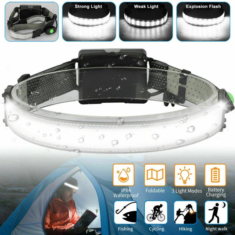 Headlamps |   Wholesale Foldable Led Headlight 3 Mode Ipx4 Waterproof 3-level Dimming Work Light Bar Head Band Lamp Torch Flashlight LED headlight Headlamps Headlamps