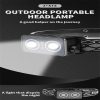 Headlamps |   Wholesale Headlamp 45° Angle Adjustable USB Rechargeable Headlight With Inductive Switch IPX4 Waterproof LED Head Lamp For Outdoor Camping black Headlamps Black