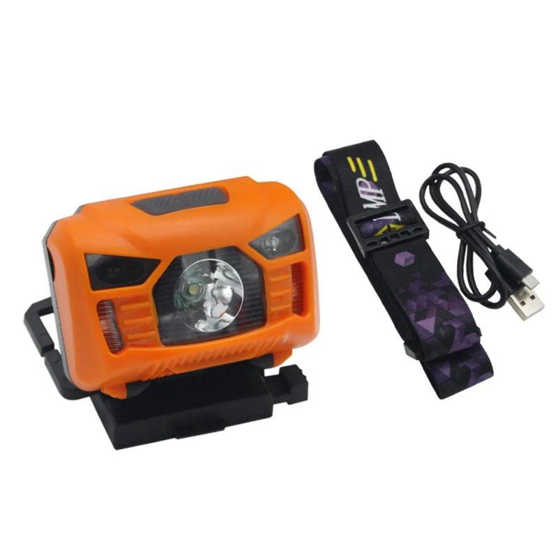 Headlamps |   Wholesale Q5 Helmet Light USB Charging Signal Light Sensor Headlamp For Hunting Fishing Waterproof For M88 Mich Holder Headlight orange color Headlamps Headlamps