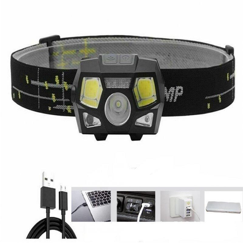 Headlamps |   Wholesale Usb Rechargeable Sensor Induction  Headlight Comfortable Adjustable Buckle Lightweight Waterproof Led Torch Multipurpose Sports Light Model 101 Induction Headlight Headlamps Headlamps