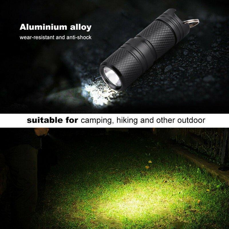 LED Flashlights |   Wholesale Aluminum Alloy Rechargeable Mini  Flashlight, 100 Lumens Usb Powered Keychain Torch Light, Outdoor Emergency Lighting Lamp Black LED Flashlights Black