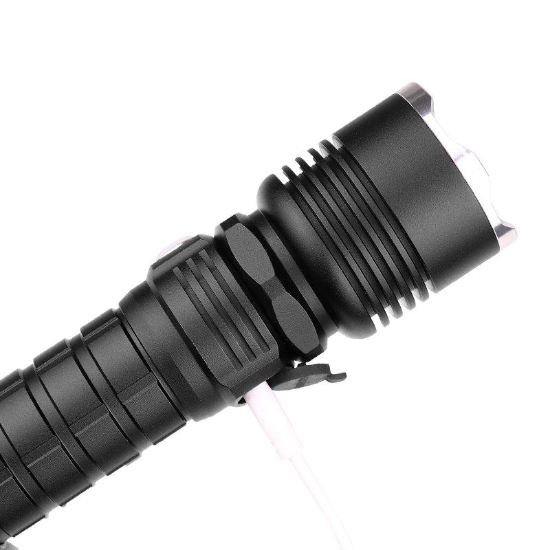 LED Flashlights |   Wholesale LED Portable Outdoor Camping Flashlight with Low Power Reminder Function black_Model P515-1 LED Flashlights Black + Model P515-1