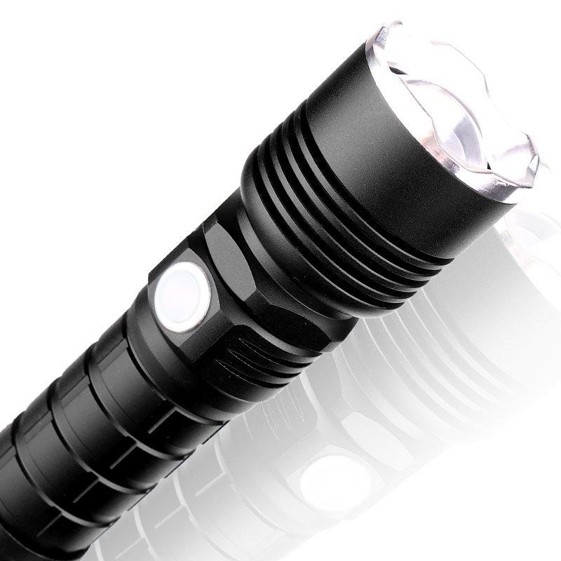 LED Flashlights |   Wholesale LED Portable Outdoor Camping Flashlight with Low Power Reminder Function black_Model P515-1 LED Flashlights Black + Model P515-1