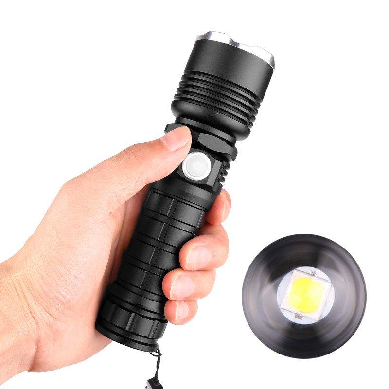 LED Flashlights |   Wholesale LED Portable Outdoor Camping Flashlight with Low Power Reminder Function black_Model P515-1 LED Flashlights Black + Model P515-1