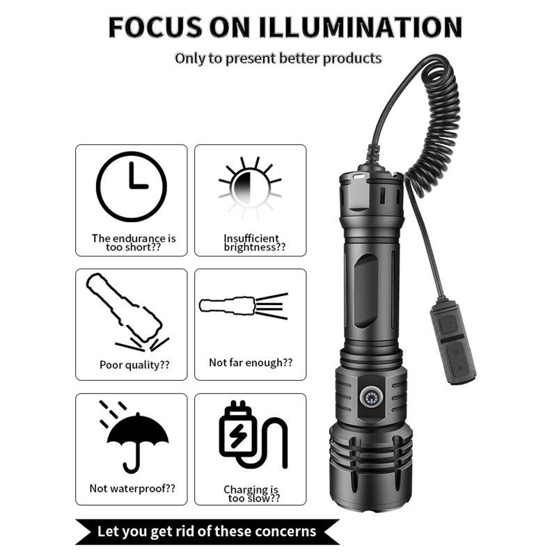 LED Flashlights |   Wholesale Powerful Handheld Led Flashlights Fixed Focus Usb Rechargeable Super Bright Hand Lantern For Camping Emergencies 9909 flashlight LED Flashlights 9909 flashlight