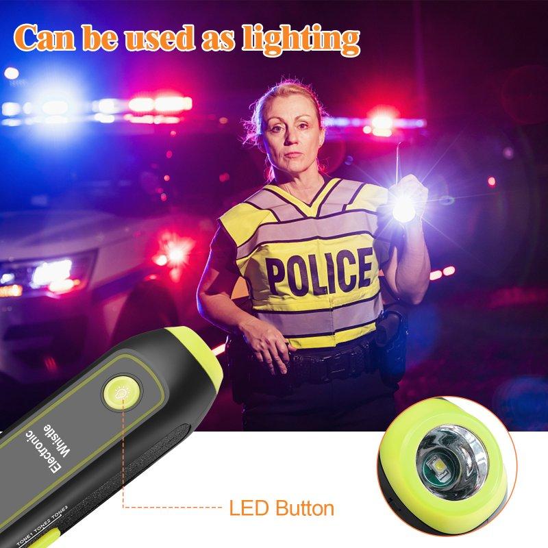 LED Flashlights |   Wholesale Referee Electronic Whistle with SOS Light Flashlight for Game Safety Whistle with Lanyard for Camping Hiking Yellow LED Flashlights Green-yellow + Without battery