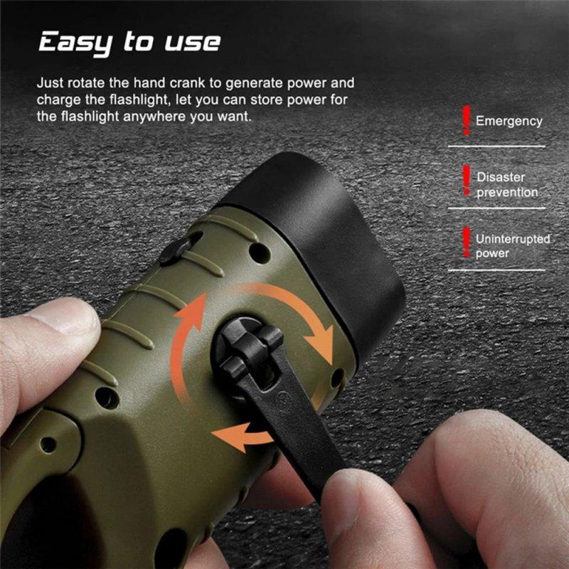 LED Flashlights |   Wholesale Solar Hand Press Crank Flashlight Portable Multi-function Rechargeable Ergonomic Design Torch Camping Lamp black LED Lighting Black