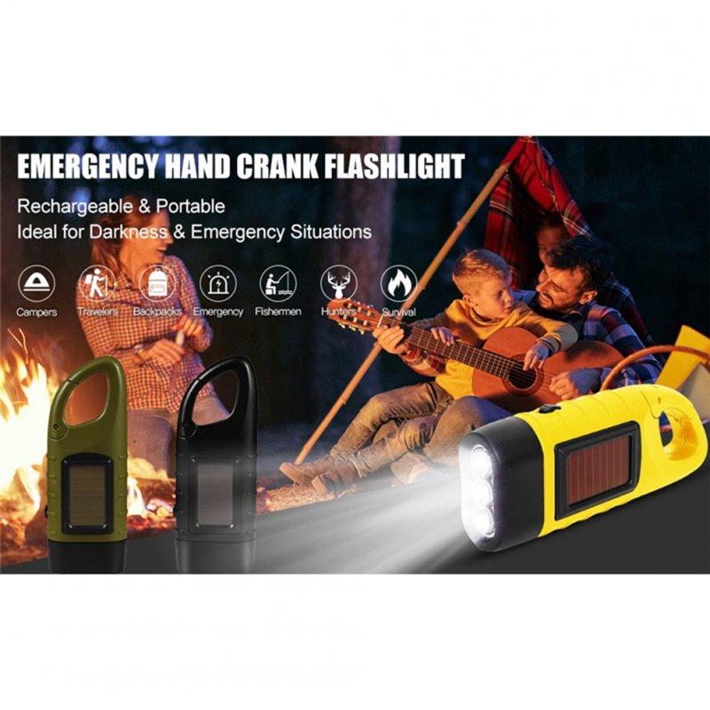 LED Flashlights |   Wholesale Solar Hand Press Crank Flashlight Portable Multi-function Rechargeable Ergonomic Design Torch Camping Lamp black LED Lighting Black