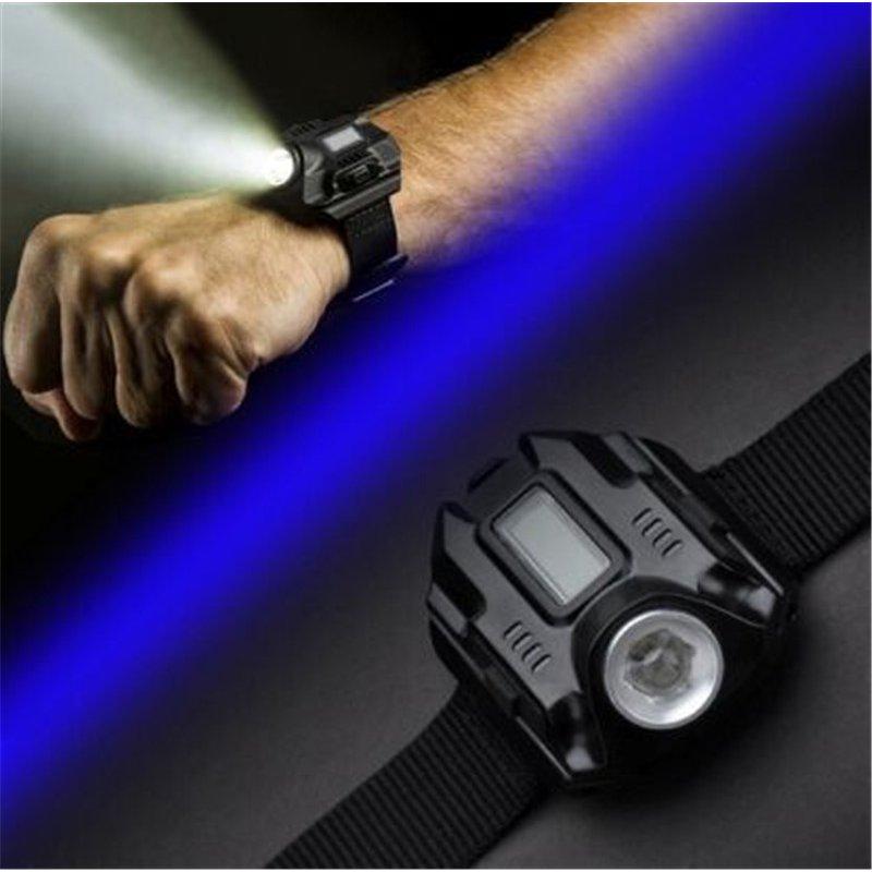 LED Flashlights |   Wholesale Super Bright Watch Flashlight Torch Lights Electronic Watch Outdoor Sports USB Rechargeable Wrist Watch Wristband Lamp black LED Flashlights Black