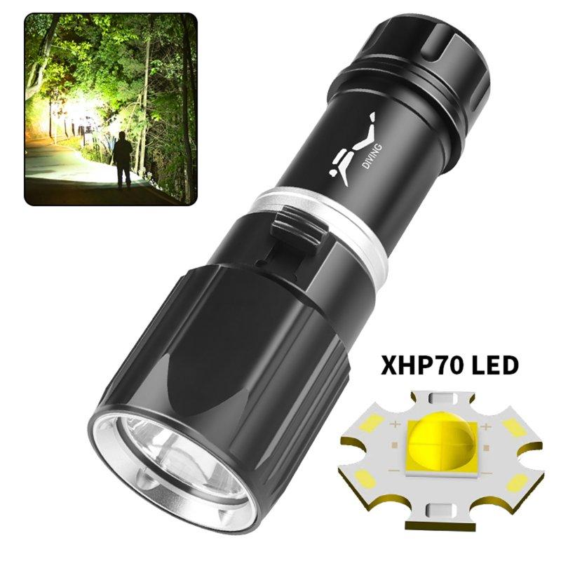 LED Flashlights |   Wholesale Diving Scuba Flashlight 1000 Lumens IPX8 Waterproof Super Bright XHP 70 LED Torch Rechargeable Flashlight For Snorkel Swimming D180 flashlight LED Flashlights D180 flashlight