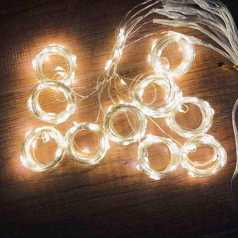 LED Strip Lights |   Wholesale 3*2 Meters Curtain Lights 8 mode USB Remote Control Copper Wire Decorative Curtain Lights Fairy Lights LED Lights String White LED Lighting LED Strip Lights