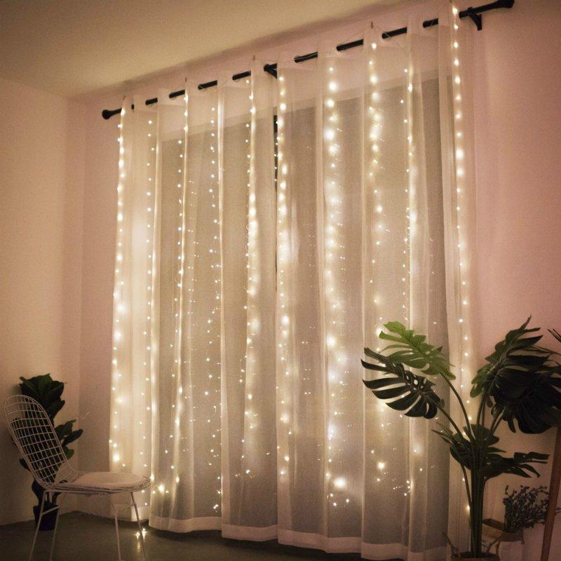 LED Strip Lights |   Wholesale 3*2 Meters Curtain Lights 8 mode USB Remote Control Copper Wire Decorative Curtain Lights Fairy Lights LED Lights String White LED Lighting LED Strip Lights