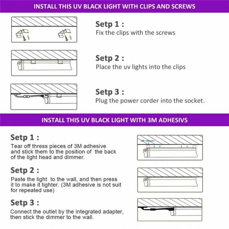 LED Strip Lights |   Wholesale 48led Usb Ultraviolet Light Bar Multifunction Energy Saving Lamp Strip For Dj Party Club 10W-32CM (395nm) EU plug LED Lighting 10W-32CM (395nm) EU plug