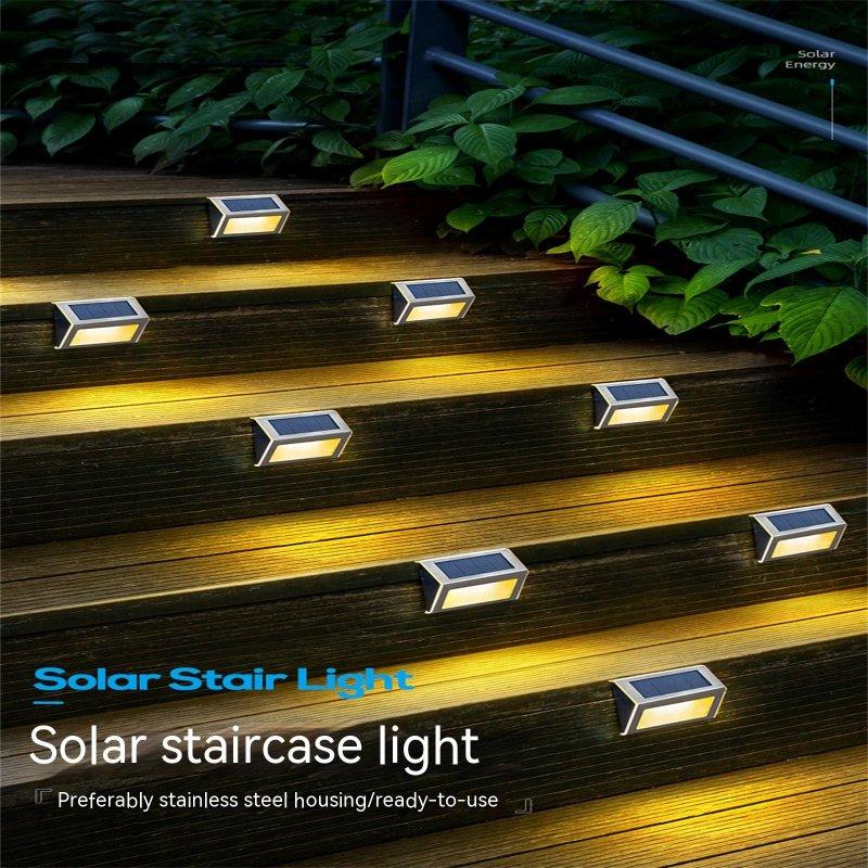 Outdoor Lighting |   Wholesale Solar Lamp With Solar Panel Ip65 Waterproof Steps Stair Lights For Yard Patio Garden Pathway Porch Decor warm light LED Lighting Outdoor Lighting