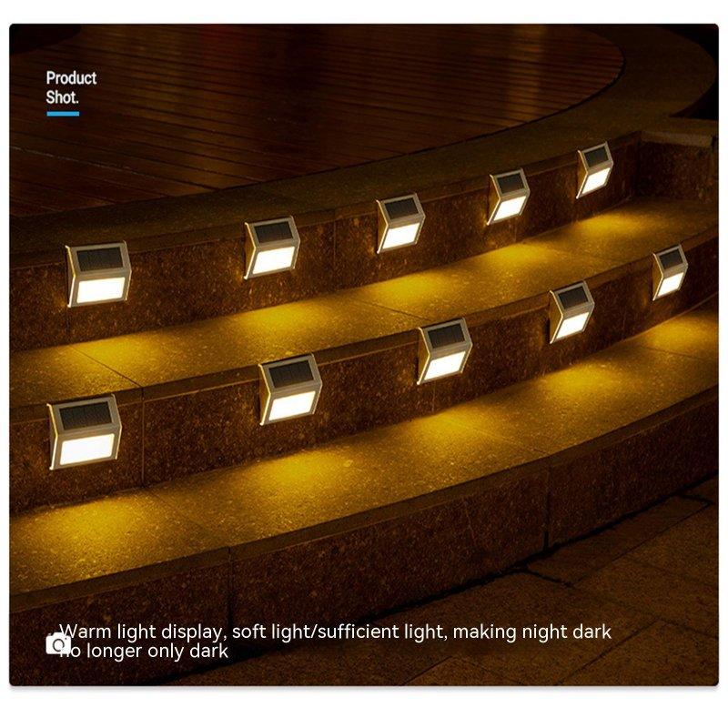 Outdoor Lighting |   Wholesale Solar Lamp With Solar Panel Ip65 Waterproof Steps Stair Lights For Yard Patio Garden Pathway Porch Decor warm light LED Lighting Outdoor Lighting