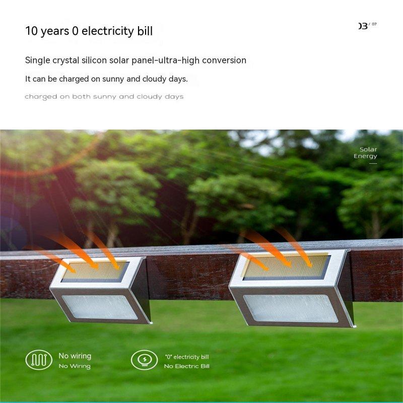 Outdoor Lighting |   Wholesale Solar Lamp With Solar Panel Ip65 Waterproof Steps Stair Lights For Yard Patio Garden Pathway Porch Decor warm light LED Lighting Outdoor Lighting