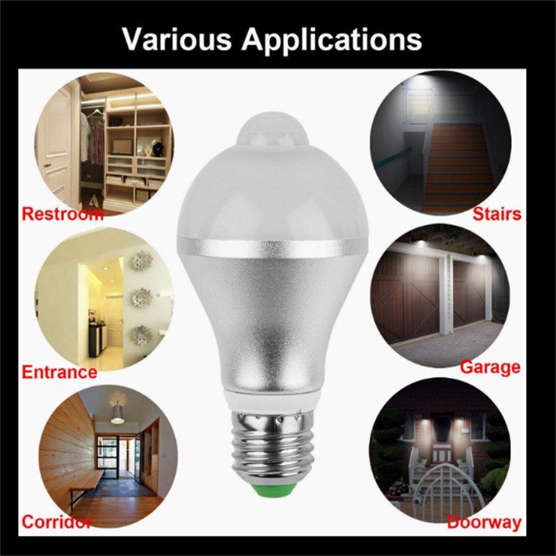 Smart Lighting |   Wholesale E27 Light Bulb Energy Saving Pir Infrared Sensor Auto On/off Dusk to Dawn Lamps 3000k Warm White 9W LED Lighting 3000K (warm white) 9w