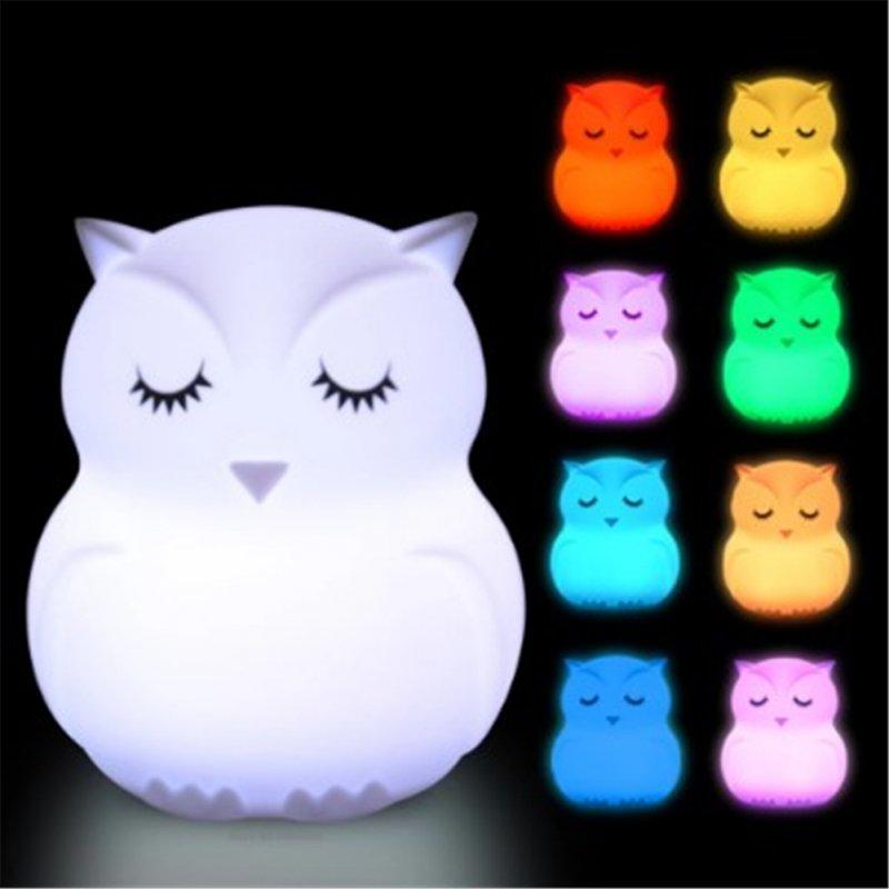 LED Night Lights |   Wholesale Silicone Kids Night  Light Dimmable Led Parenting Lamp With Touch-sensor Remote Control Rechargeable 9-color Changing Lights Charging remote control LED Lighting Charging remote control