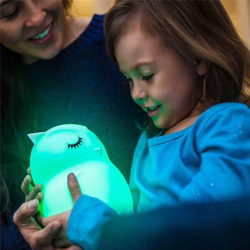 LED Night Lights |   Wholesale Silicone Kids Night  Light Dimmable Led Parenting Lamp With Touch-sensor Remote Control Rechargeable 9-color Changing Lights Charging remote control LED Lighting Charging remote control