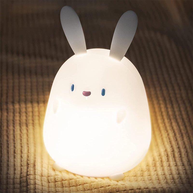 LED Night Lights |   Wholesale Silicone Led Bunny Lamp Rechargeable Touch Sensor Nursery Night Light With Timer Girls Birthday Gifts yellow light LED Lighting LED Night Lights